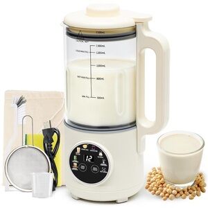 8-in-1 Nut Milk Maker Machine, 50oz Glass Soy Almond Oat Milk Maker